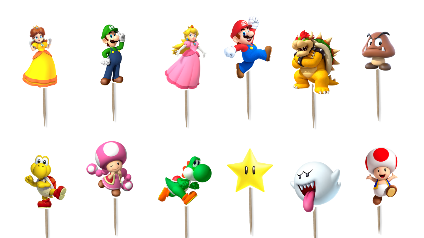 Mario Cupcake Toppers