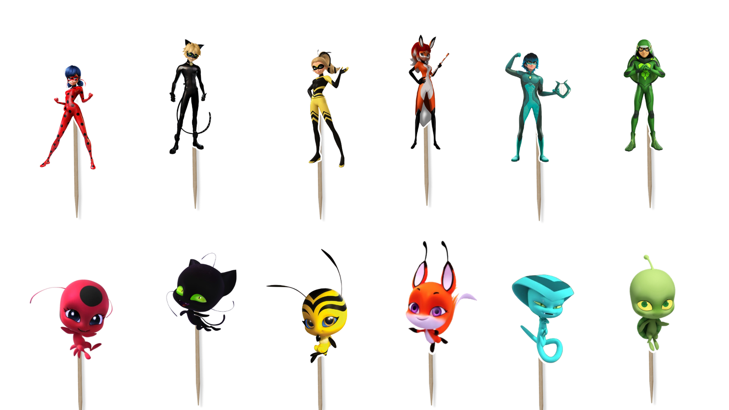 Miraculous Cupcake Toppers