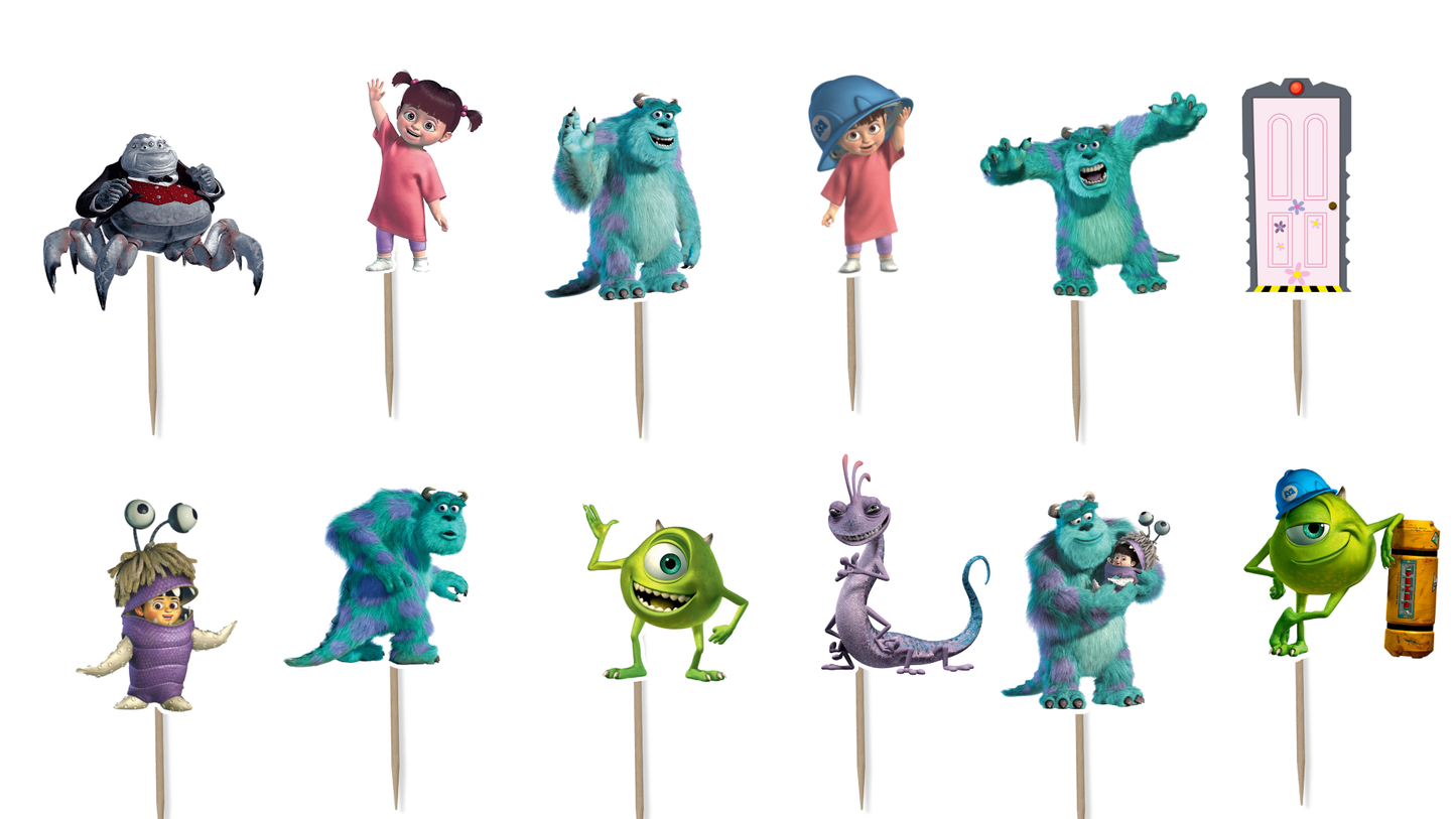 Monsters Inc Cupcake Toppers