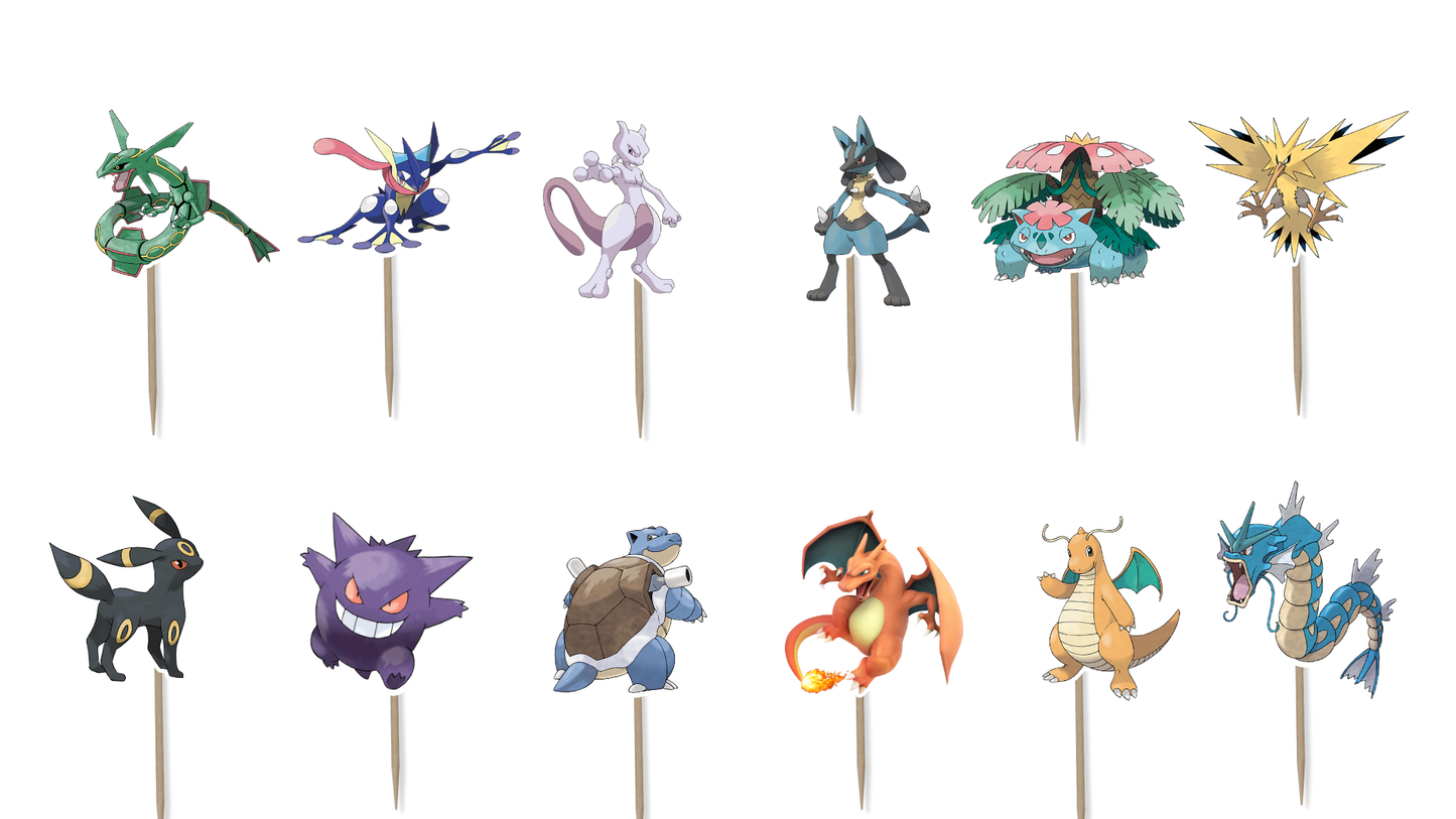 Pokemon Cupcake Toppers