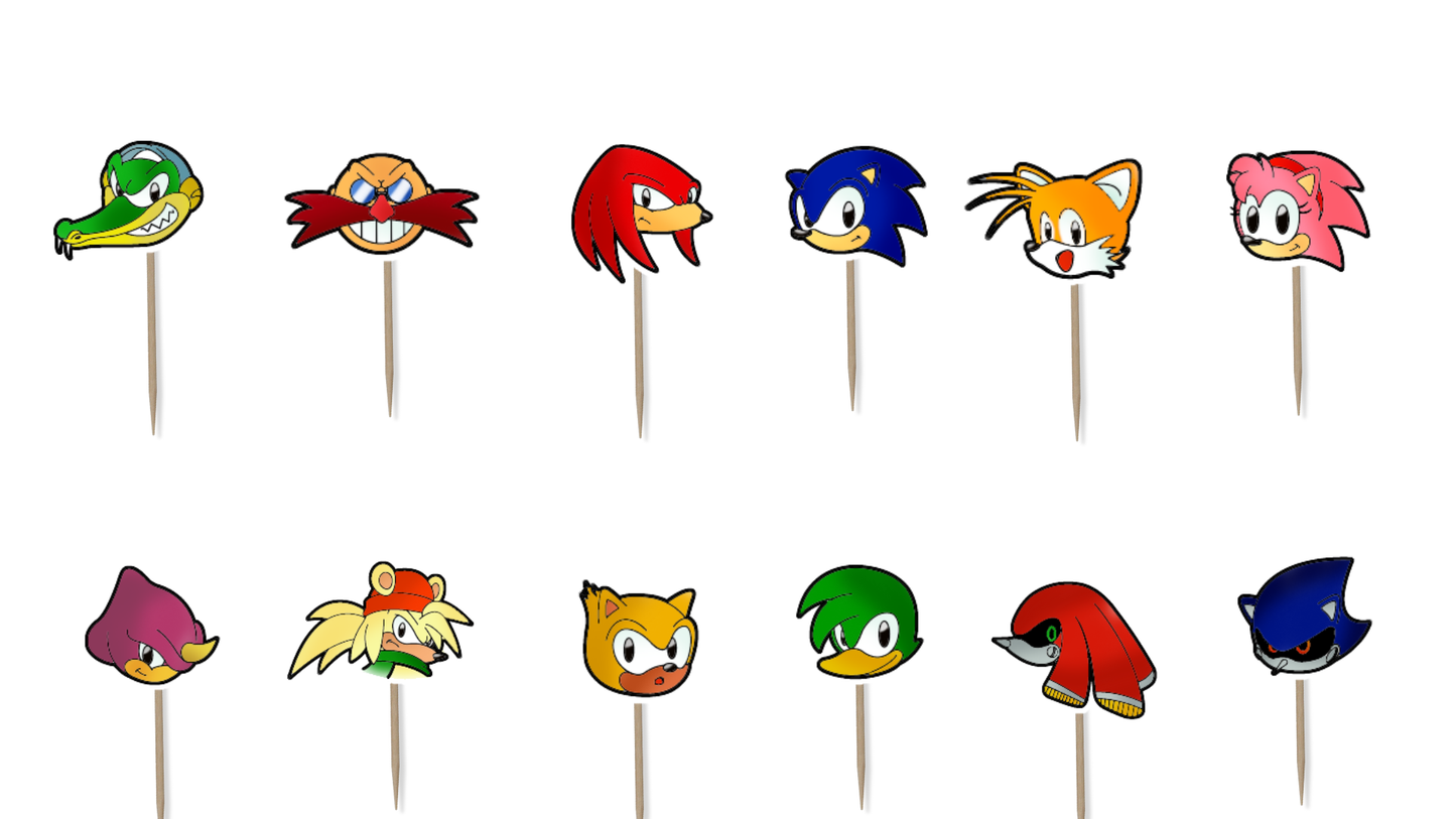 Sonic Boom Cupcake Toppers