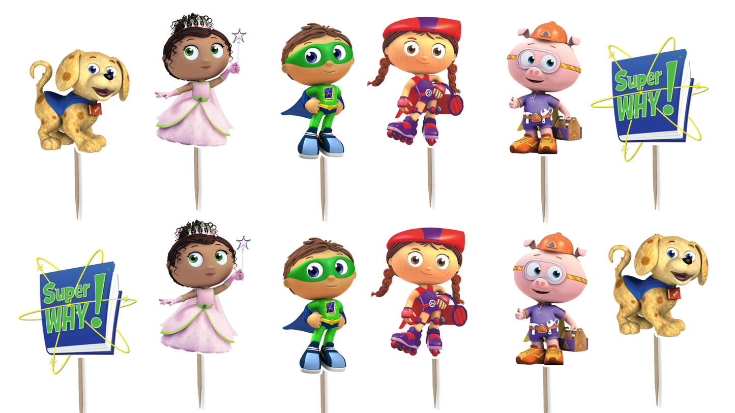 Super Why Cupcake Toppers
