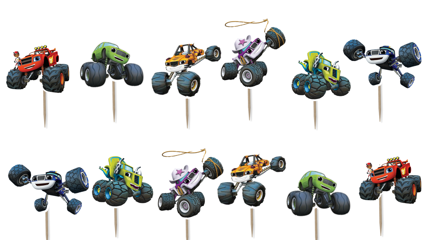 Blaze and The Monster Machines Cupcake Toppers