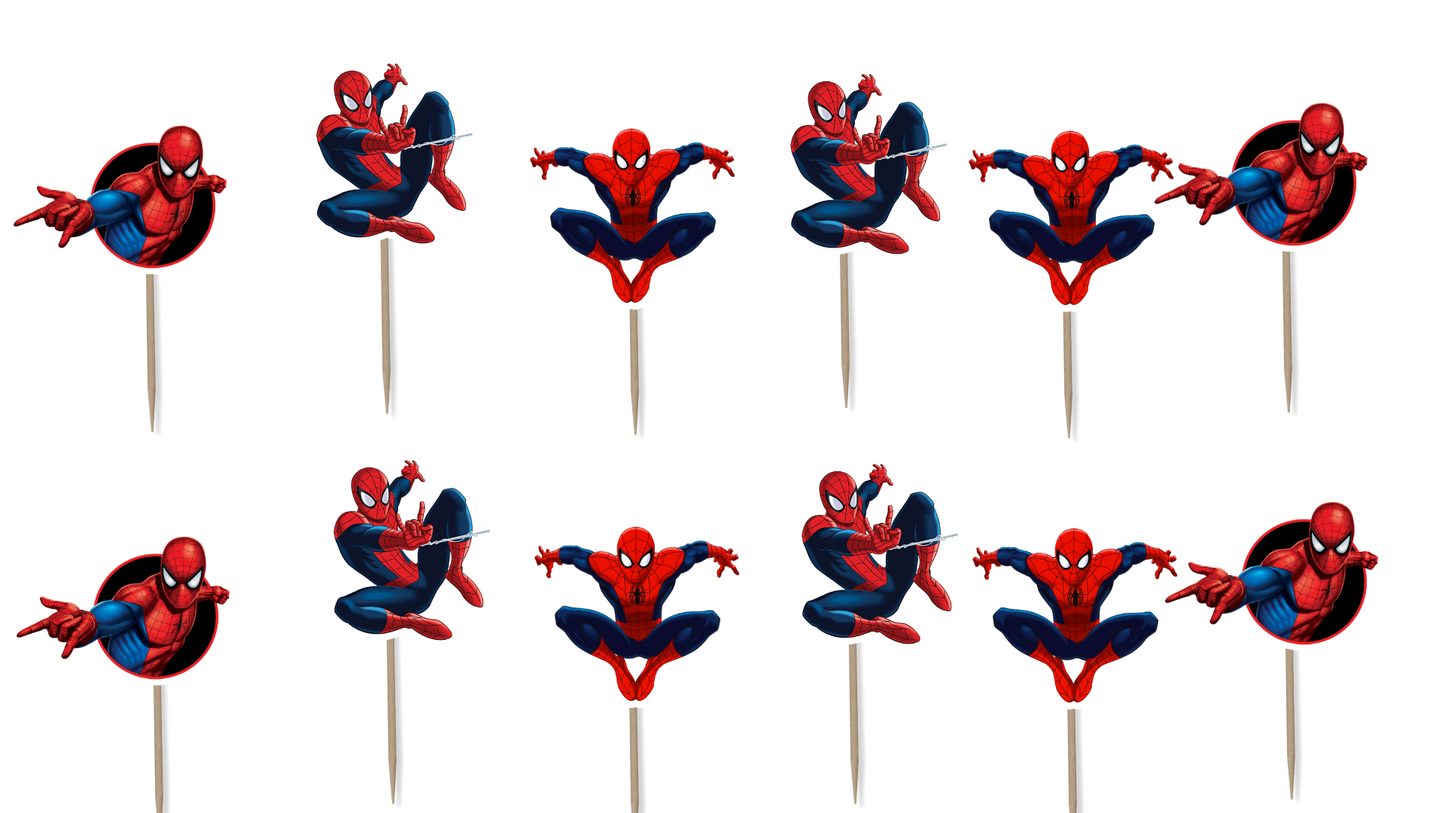 Spiderman Cupcake Toppers