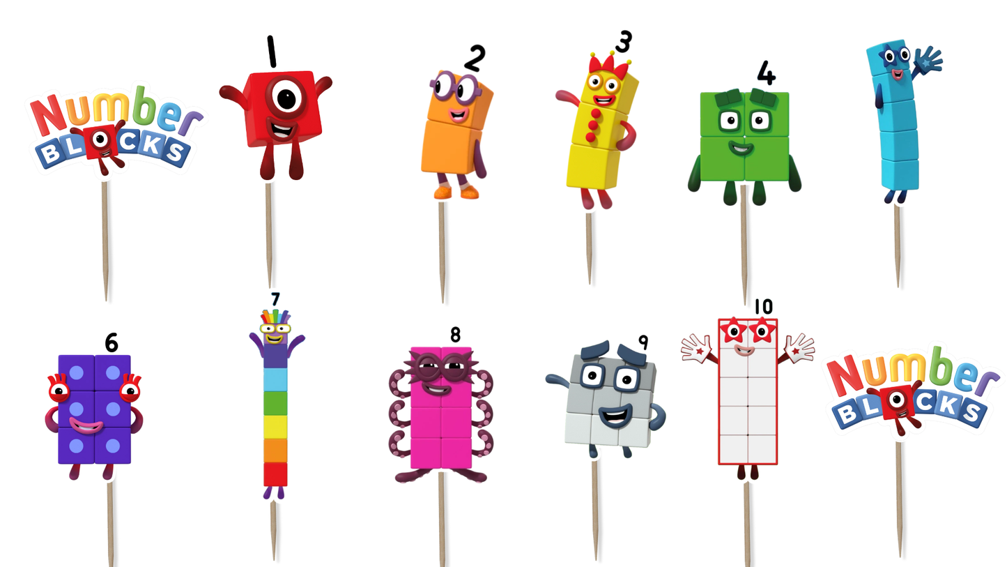 Number Blocks Cupcake Toppers