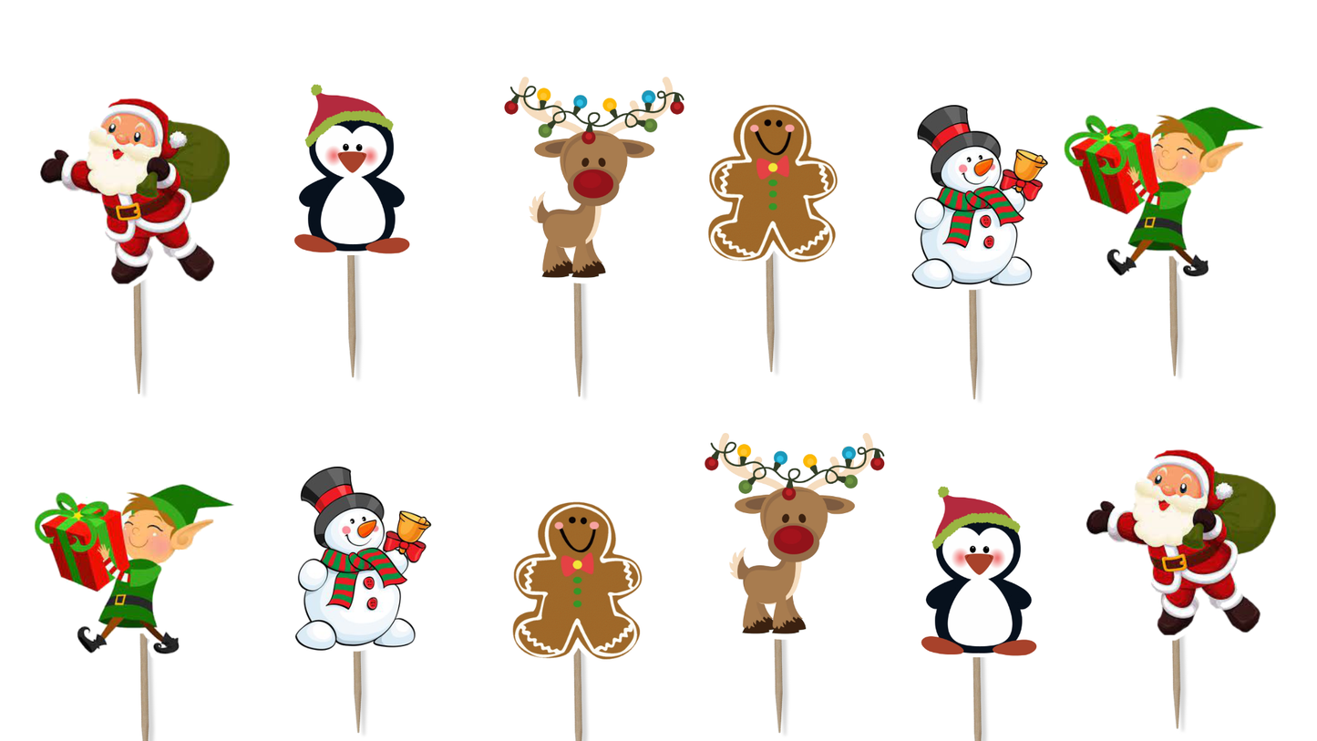 Christmas Santa Cupcake Toppers