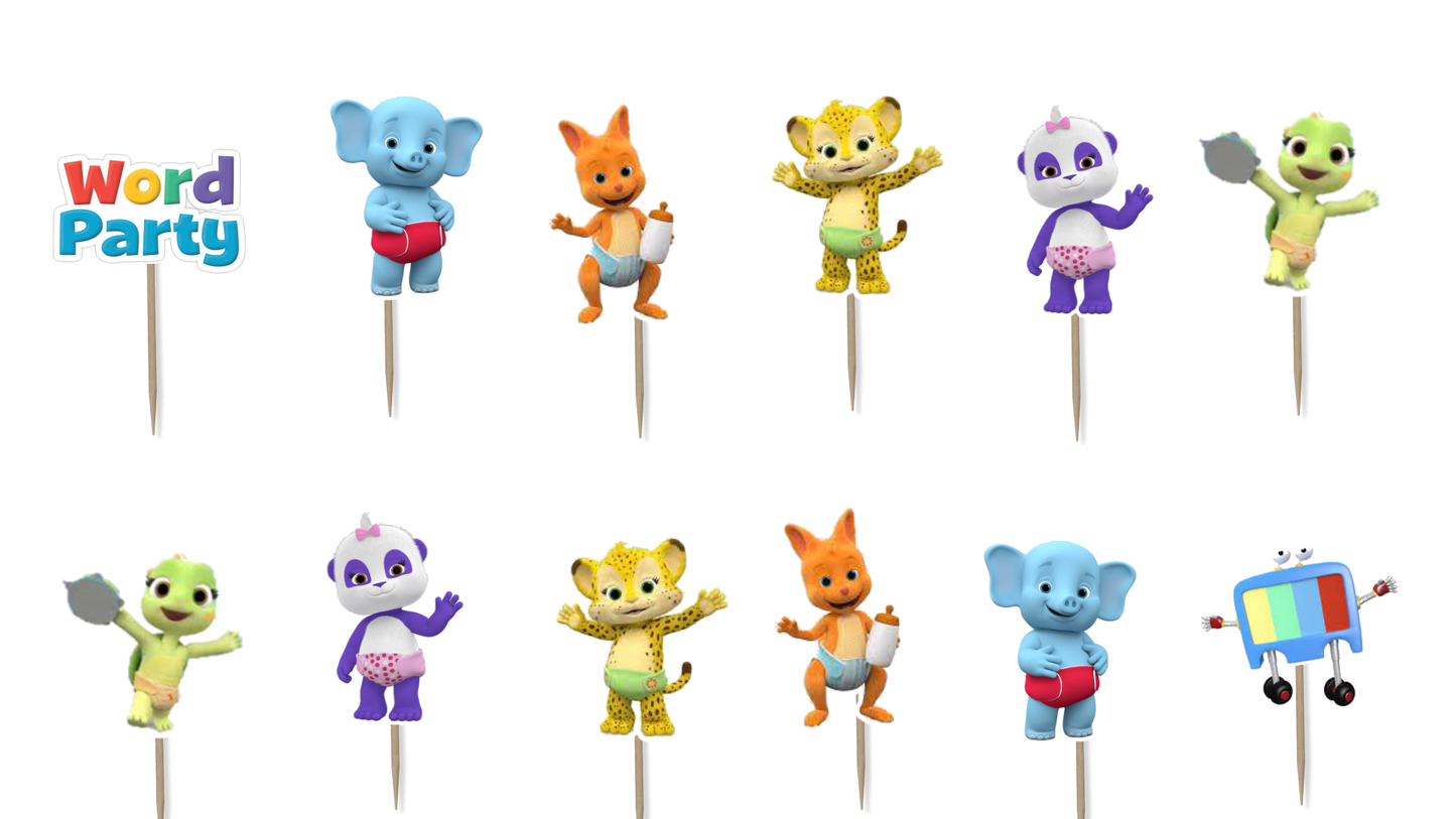 Word Party Cupcake Toppers