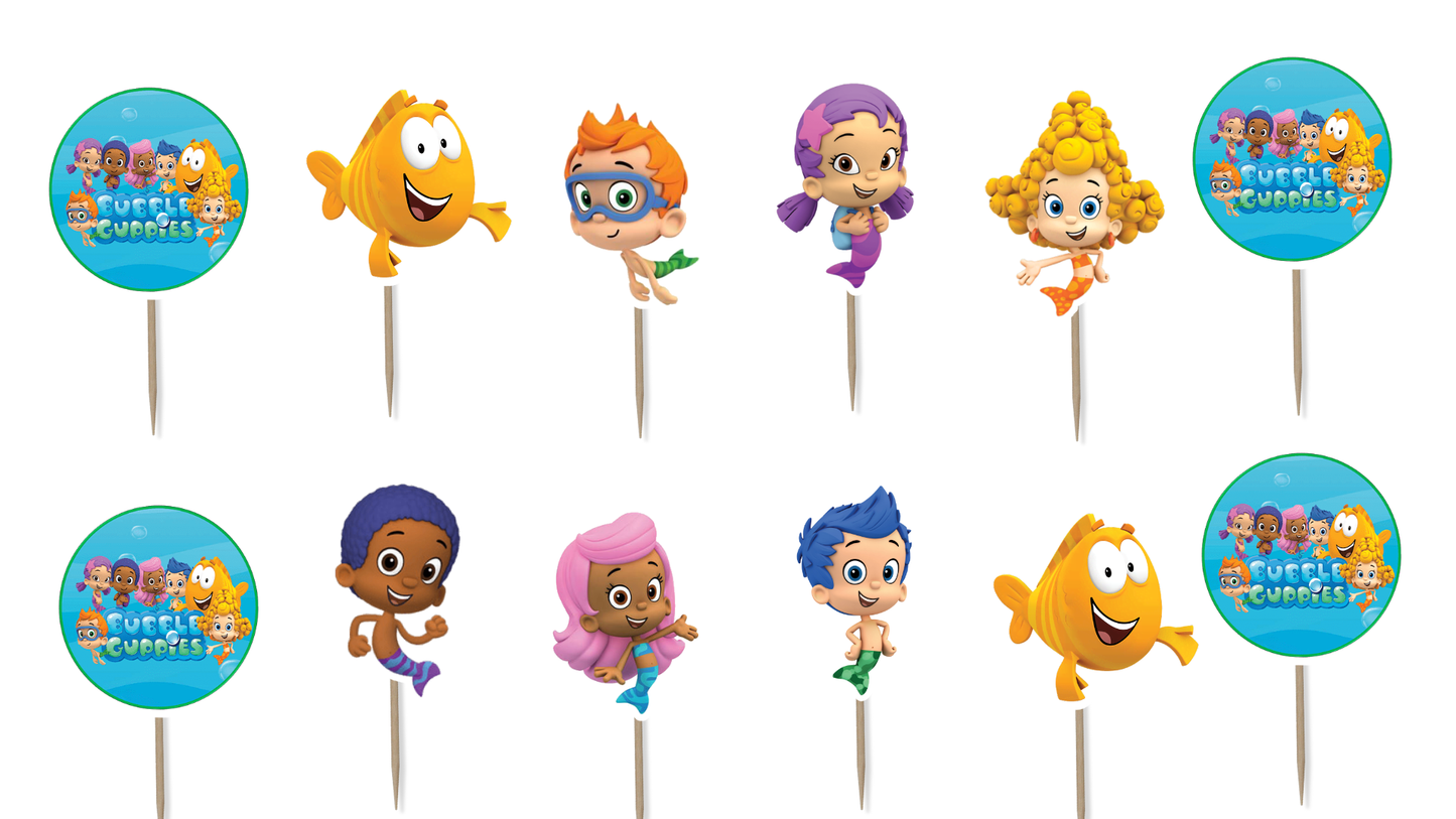 Bubble Guppies Cupcake Toppers