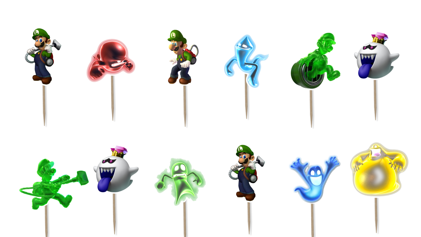 Luigi Mansion Cupcake Toppers