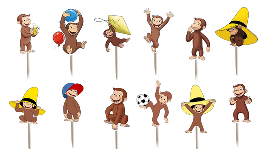 Curious George Cupcake Toppers
