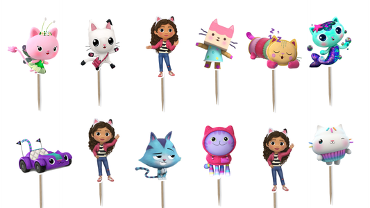 Gabby's Dollhouse Cupcake Toppers