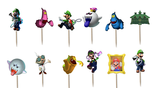 Luigi Mansion V2 Cupcake Toppers