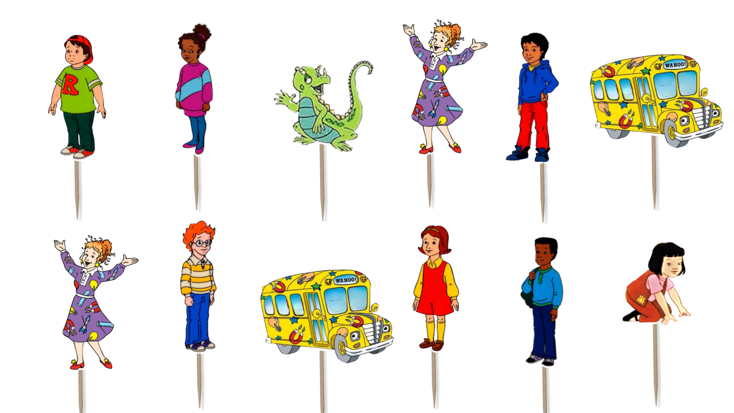 The Magic School Bus Cupcake Toppers