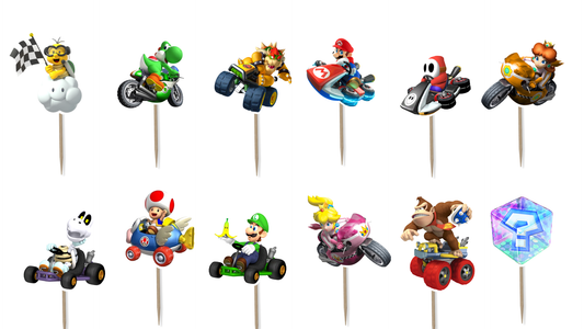 Mario Kart Cupcake Toppers