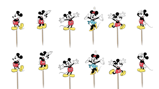 Vintage Mickey Mouse Cupcake Toppers