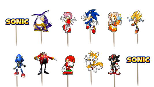Sonic Cupcake Toppers