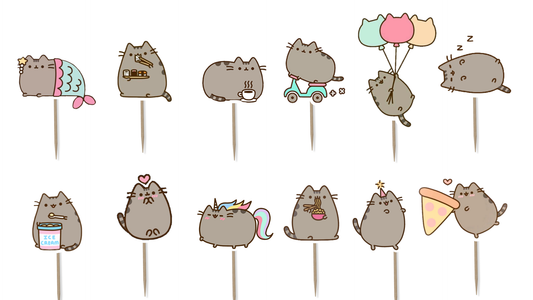 Pusheen Cupcake Toppers