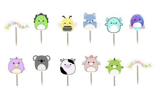 Squishmallow Cupcake Toppers