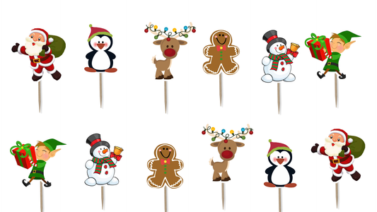 Christmas Santa Cupcake Toppers