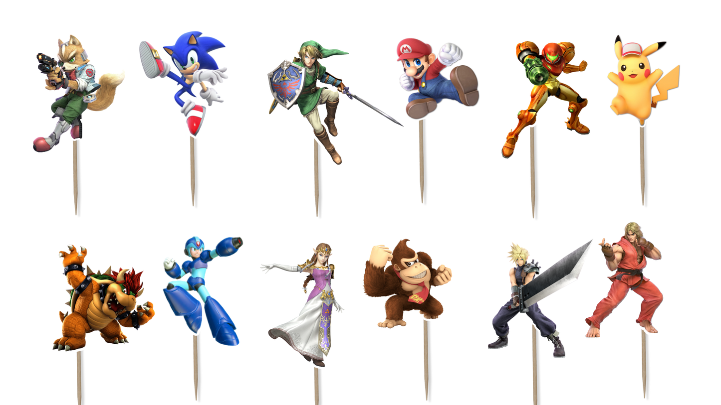 Super Smash Bros Cupcake Toppers